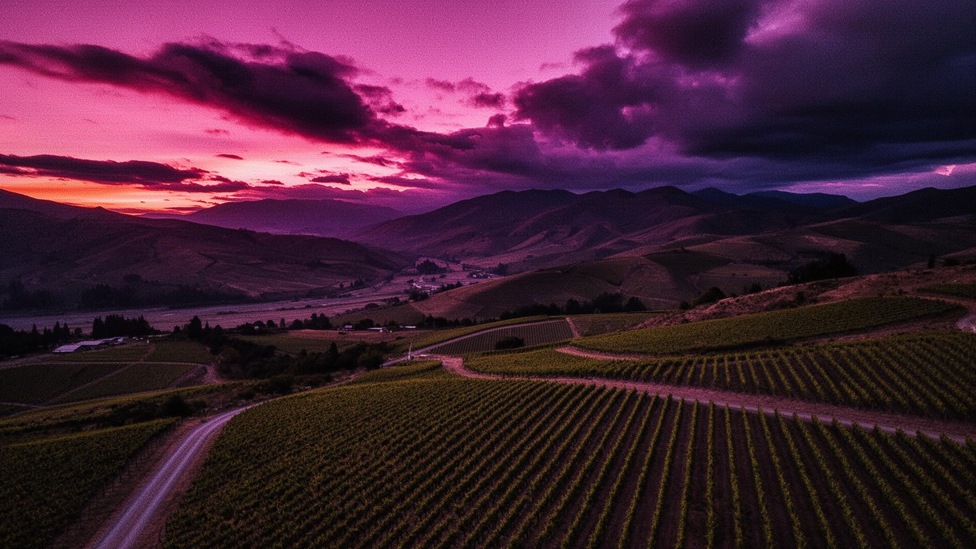 Valle del Itata al atardecer